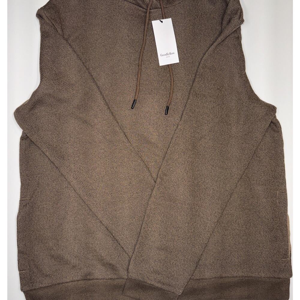 Goodfellow & Co Men’s Brown Cozy Knit Pullover Hoodie XL New With Tags - Picture 7 of 13